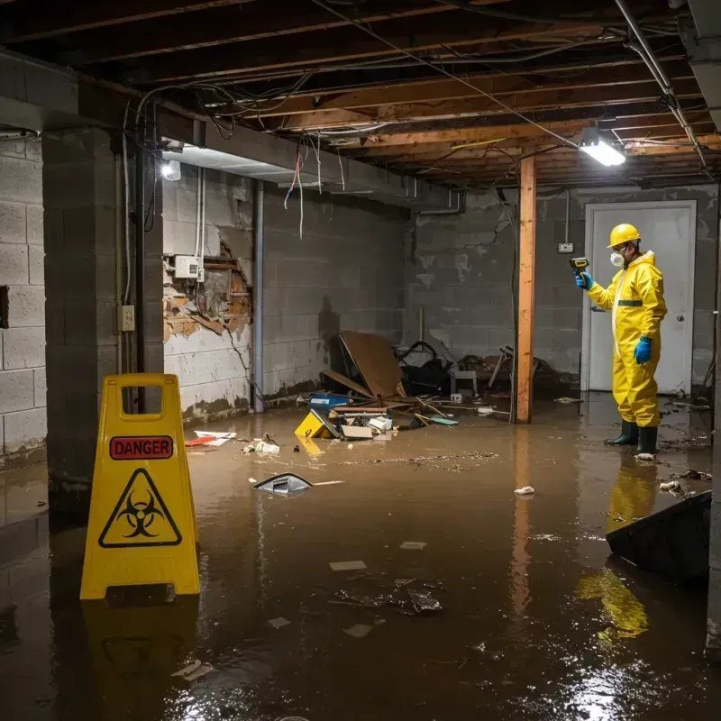 Flooded Basement Electrical Hazard in Zumbrota, MN Property